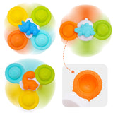 3 x Brand New FCSONU Suction Cup Baby Toys from 6 12 18 Months, Silicone Baby Bath Toy with Rotating Suction Cup from 1 2 Years, Fidget Spinner Children s Toys Gift for Toddler Boys and Girls 3 Pcs  - RRP €28.95