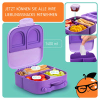 12 x Brand New JOOKI lunch box with compartments for children - BPA-free, compartments, 1400 ml, easy to clean, ideal lunch box for school, travel, kindergarten purple  - RRP €277.08