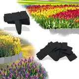 1 x RAW Customer Returns Lawn edging in stone look, lawn edging, plastic edging for flower beds, lawn edging, garden, decorative garden fence, bed edging, palace style garden decoration 20 pieces, black  - RRP €17.14