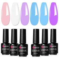 14 x Brand New Mobray Smalto Semipermanente Unghie Set Inverno, 6 Colori Macaron, Rosa Bianco Blu Viola Smalti Semipermanenti per Unghie, Smalto Gel Unghie Soak Off UV LED, Gel Polish Nail Art 8ml - RRP €252.0