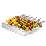 1 x RAW Customer Returns R ucherphorie grill skewers stainless steel - robust skewers with grill rack practical bag - 6x long skewers for meat, vegetables and vegan alternatives standard  - RRP €25.16