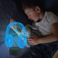 1 x RAW Customer Returns Attivolife Headset Children s 3D Night Light, Creative Headphones Illusion Hologram Lamp, 16 Color Changing with Timer Remote Control, Game Room Decor Headphones Gifts for Teenagers Boys Girls - RRP €19.14