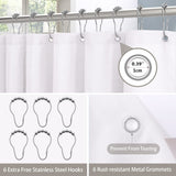 1 x RAW Customer Returns Shower Curtain Linen with Metal Shower Curtain Rings Fabric Textile Bath Curtain Anti Mold Bathroom Curtain Waterproof Bath Curtain Heavy Shower Curtain Bathroom - 92 x 182 cm White  - RRP €22.18