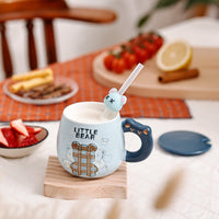 1 x RAW Customer Returns Cute Bear Mug, 4 Pack Ceramic Coffee Cups with Kawaii Bear Lid and Spoon Novelty Morning Tea Milk Cup Set for Girls Women Bear Lovers Christmas Birthday Gift... - RRP €23.3