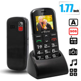 1 x RAW Customer Returns artfone CS182 senior mobile phone without contract with large buttons Dual SIM GSM mobile phone with SOS emergency call button Type-C charging station and camera mobile phone 1.8 inch 1800mAh battery Long standby time - RRP €29.84