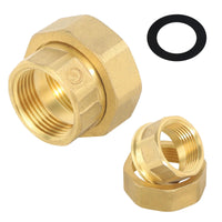 1 x RAW Customer Returns 2 pieces pump screw connection 1 1 2 x 1 , tap extension heating pump flat seal brass screw connection DN25 with 2 sealing rings, seals for circulation pump - RRP €14.11