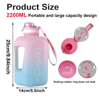 2 x Brand New Suwang Sports Water Bottle 2.2 L, Leak-Proof Water Bottle, BPA Free Large Capacity Water Bottle, Sports Water Bottle with Handle, Ideal Sports Bottle for Running, Yoga, Camping. Blue  - RRP €40.8