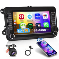 1 x RAW Customer Returns Hikity Android Wireless Carplay Car Radio with Navigation for VW Golf 5 6 Polo Passat, 7 Inch Touch Display Radio Android Auto with Screen Radio FM RDS WiFi USB Canbus Rear View Camera - RRP €151.2