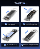 1 x RAW Customer Returns ORICO 40Gbps M.2 NVMe SSD Enclosure Adapter, Built-in Fan M.2 External Enclosure for M-Key SSD 2230 2242 2260 2280, Supports up to 4TB, Compatible Thunderbolt 3 4 USB 3.2 3.1 3.0, TCM2-U4-BK - RRP €88.73