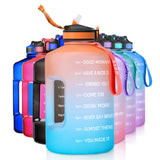 1 x RAW Customer Returns ETDW drinking bottle with time marking, sports drinking bottle, 3.8L leak-proof sports water bottle BPA-free, sports bottle for camping, yoga, gym, carbon dioxide suitable orange green - RRP €18.98