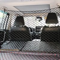 1 x RAW Customer Returns DASNTERED Car Dog Barrier Net, Universal Car Pet Barrier Safety Net for Dog Pet Children, Mesh Fence Safety Barrier Separation Net Fence Protection Black  - RRP €18.99