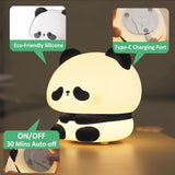 1 x RAW Customer Returns Panda night light, adorable silicone light with dimmable, rechargeable LED lamp with auto-off, decoration for toddlers children s room bedroom birthday gifts for women girls boys - RRP €21.99