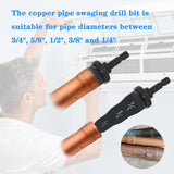 1 x RAW Customer Returns Swaging Tool Drill Bit Set, 5-in-1 HVAC Tools Multifunction Copper Pipe Flaring Tool Air Conditioning Copper Pipe Expander Swaging Tool with Size 3 4 Inch, 5 8 Inch, 1 2 Inch, 3 8 Inch and 1 4 Inch - RRP €15.86