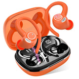 1 x RAW Customer Returns Bluetooth Headphones Sport, in Ear Headphones Wireless Bluetooth 5.3 with HD Mic, Outstanding Sound, 40 Hours Playtime, Comfort Fit, Dual LED Display, IP7 Waterproof Earbuds with Ear Hooks, Orange - RRP €32.99