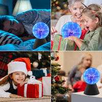 1 x RAW Customer Returns Comely Plasma Ball 5 Inch, Plasma Lamp Magic Plasma Lamp Touch Sensitive and Sound, Novelty Light Night Lights for Kids Gifts Holiday Decoration, Blue - RRP €27.22