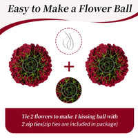 1 x RAW Customer Returns BLOSMON Artificial Flowers Artificial Flowers Table Wedding Decoration 2 Pieces Large Burgundy Artificial Roses Hydrangeas Silk Fake Flowers for Centerpiece Table Decoration Flower Ball Bouquet Arrangements - RRP €49.39