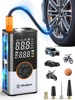 1 x RAW Customer Returns Multper 8000mAh Electric Air Pump Bicycle Air Pump Electric 150 PSI with 5 Modes Battery Compressor Air Compressor Portable Bicycle Pump with LED Digital Display, LED Light for Car Moto Bicycle Balls - RRP €28.88