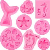 1 x RAW Customer Returns HIQE-FL Mermaid Tail Molds, Sea Shell Mold, Silicone Soap Molds, Soap Molds, Silicone Cake Mold, Silicone Mold 8  - RRP €14.09