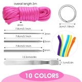 3 x Brand New DSLSQD 10 color paracord, paracord bracelet set, 550 paracord set, paracord rope multifunction 4 mm, cords with rope buckle and sewing needles, paracord accessories for DIY lanyard dog leash keychain outdoor sports - RRP €33.27