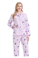 1 x RAW Customer Returns GLOBAL Women s Pajamas Set Cotton Pajamas Women Long Women s Two-Piece Nightwear Comfortable Pink Flower XL - RRP €28.26