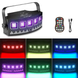 1 x RAW Customer Returns HAKUTA 2 Pack Party Lighting, Strobe Light DJ Lamp LED Projector Sound Activated with Remote Control, DJ Disco Stage Party Light for Halloween, Christmas, Birthday, Wedding and Clubs - RRP €45.12