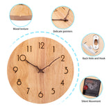 1 x RAW Customer Returns ACCSHINE Wall Clock Wooden Oak Wall Clock No Ticking Noise Silent 30cm Quartz Large Wall Clock Wall Clock Easy to Read for Room Home Kitchen Bedroom Office School Wood Color - Branch Hands  - RRP €29.99