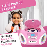 1 x RAW Customer Returns KLIM Candy Kids CD Player for Children - NEW 2024 - FM Radio - Batteries Included - Pink - Boombox Portable - with Speakers, Toddlers Pink  - RRP €54.07