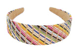 1 x RAW Customer Returns axy Wide Hairband in Raffia Look with Braided Surface Women s Summer Hairband Headband Hair Accessories HRN1 Beige-Colourful  - RRP €15.99