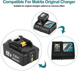 1 x RAW Customer Returns 2X BL1850B 5.0Ah 5000mAh 18V replacement battery for Makita 5.0Ah BL1850B BL1850 BL1840 BL1830 BL1820 BL1815 BL1835 BL1845 BL1850 194205-3 LXT-400 with LED tool battery - RRP €60.49