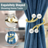 3 x Brand New Pack of 2 curtain tiebacks, tie hooks for curtains, curtain buckle curtain clip curtain holder for indoor use, living room, bedroom pearl  - RRP €26.97