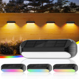 1 x RAW Customer Returns PUAIDA solar lights for outdoor garden, 4 pack solar lights garden with warm white and color changing light, IP65 waterproof solar fence lighting for garden decoration, outdoor, wall, stairs, balcony - RRP €22.18