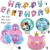 1 x Brand New YGCHEN Cat Balloons Foil Balloon Cat Birthday Round Aluminum Balloon Happy Birthday Banner Animals Latex Balloon Children s Birthday Decoration 22 Pieces  - RRP €19.2