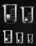 1 x RAW Customer Returns QWORK 5 Pieces Borosilicate Glass Graduated Beaker 3.3, 5ml 10ml 25ml 50ml 100ml Graduated Beaker for Kitchen and Laboratory - RRP €10.57