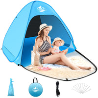 1 x RAW Customer Returns MAXDONE Beach Shelter Pop Up Beach Tent for 2-3 People Automatic Beach Camping Tent UV50 Protection, Portable Extra Light Beach Tent for Families Beach Camping Garden with Carrying Bag - RRP €42.29