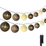 1 x RAW Customer Returns DeepDream Cotton Ball Fairy Lights, 5 m 20 LED Ball Fairy Lights, Indoor Fairy Lights, Cotton Ball Fairy Lights with Plug for Children s Room, Bedroom, Wedding, Party, Festival Grey  - RRP €19.15