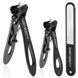 1 x RAW Customer Returns Nail clippers for thick nails, toenail clippers with wide jaw opening, nail trimmer with catcher, fingernail clippers with glass file, thick toenail clippers for men, women, adults seniors - RRP €11.69