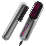 1 x RAW Customer Returns Cordless Hair Straightening Brush, iTayga Upgraded Portable Hair Straightening Brush for Women with Travel Size, 2 in 1 Negative Ion Hair Straightening Comb, 10000mAh USB Rechargeable Hot Comb, Gray - RRP €59.99