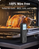 1 x RAW Customer Returns BFOUR Grill Thermometer Meat Thermometer Wireless with Large LCD Display, 100m Bluetooth Roast Thermometer, Magnetic Holder, Smart Meat Thermometer for Oven, Grill, BBQ, Smoker - RRP €49.99