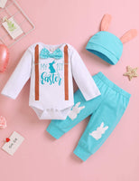 1 x RAW Customer Returns Psafagsa Baby Boys Easter Clothing Set Newborn Girls Baby Clothes Set My 1st Easter Outfits Long Sleeve Romper Pants Hat with Bunny Ears 6-12 Months - RRP €20.16