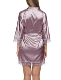 1 x RAW Customer Returns Balancora Women s Dressing Gown Bathrobe Satin Sexy Kimono with Pockets Short Robe with Belt Nightdress for Bridal Sleepwear, Medium - RRP €26.21