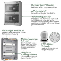 1 x RAW Customer Returns EYPINS distribution box surface-mounted 2-row 24 modules, fuse box surface-mounted IP65 damp room surface-mounted distributor, sub-distribution surface-mounted with all-round seal for garden or outdoor areas - RRP €32.62