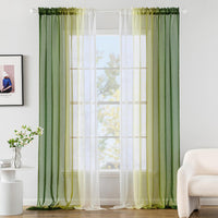 1 x RAW Customer Returns MIULEE Curtains Oliver Green Transparent Living Room Modern Curtain Two-Tone Sliding Curtains Curtains Bedroom Set of 2 140 x 245 cm - RRP €23.49