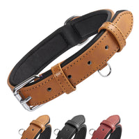 1 x RAW Customer Returns Grand Line Leather Dog Collar, Wide and Thick Collar with Soft Padding, Durable Adjustable Leather Dog Collar for Small, Medium, Large Dogs Brown, XS  - RRP €14.99