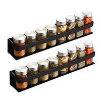 1 x RAW Customer Returns KES Spice Rack Wall Spice Holder Spice Organizer Kitchen Spice Storage Kitchen Shelf Spices 40 cm 2 Pieces Matt Black Wall Mounted, KSR401S40-BK-P2 - RRP €39.99