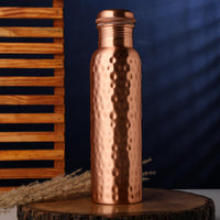 1 x RAW Customer Returns Zap Impex Traveller Pure Copper Hammered Jointless Leak Proof Drinking Bottle 900ml - RRP €24.99