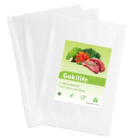 1 x RAW Customer Returns Gokilife vacuum bags - 100 bags 28x40cm tear-resistant approx. 450 m, vacuum film for all vacuum sealers food vacuum sealers, professional film bags BPA-free, boil-proof and sous vide freezer bags - RRP €36.29