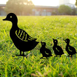 1 x RAW Customer Returns DYBOHF Garden Decorations, Retro Wrought Iron Ornaments, Realistic Duck Animals for Lawn, Pathway, Sidewalks, Garden Decoration 4 pcs Black, Duck  - RRP €14.98