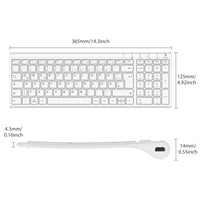 1 x RAW Customer Returns 2.4G wireless mouse set, iclever aluminum wireless slim keyboard QWERTZ layout German , for computer desktop PC laptop surface smart TV and Windows 10 8 7 Vista XP 2.4GHz, USB  - RRP €33.56