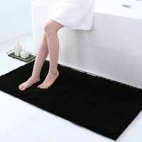 1 x RAW Customer Returns Homaxy Non-Slip Bath Mat Chenille Bathroom Rug Microfiber Bath Mat Absorbent Deep Pile Bath Mat - 60 x 120 cm, Black - RRP €37.3