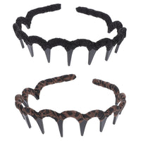 3 x Brand New Lurrose 2Pcs Plastic Sharks Tooth Headband Zigzag Tooth Hair Comb Headband Plastic Wavy Hairband Hair Comb Hoop Accessories for Women Girls - RRP €54.0